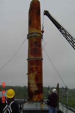 Preparing to dismantle stack